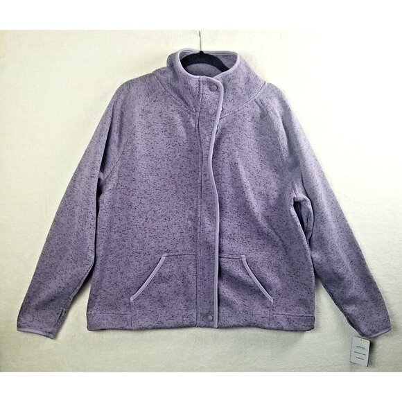 Champion Jackets & Blazers - CHAMPION Woman's XL Purple heather Jacket Sweater Knit Zip Pockets Outdoors nwt